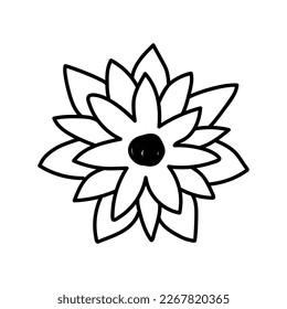  flower line on white background vector illustration using for decoration of text, cards, invitation. Sketch of leaves and flowers.