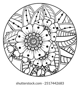 Linha de flor sobre fundo branco Desenho de flores com lineart sobre fundos brancos