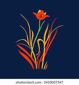 Blumenlinie 1 Kunst, einzelne Vektorgrafik