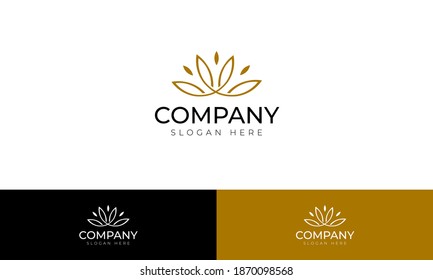 flower line premium logo design template. luxury and jewelry concepts for exclusive services and products, beauty and spa industry