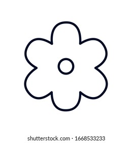 flower line style icon design, natural floral nature plant ornament garden decoration and botany theme Vector illustration