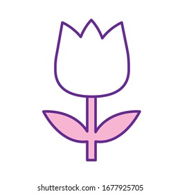 diseño de iconos estilo línea de flores, decoración de jardín adornado con flores naturales y tema botánico Ilustración vectorial