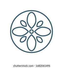 flower line style icon design, natural floral nature plant ornament garden decoration and botany theme Vector illustration