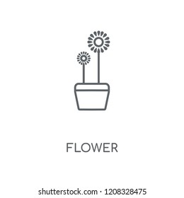 Flower linear icon. Flower concept stroke symbol design. Thin graphic elements vector illustration, outline pattern on a white background, eps 10.