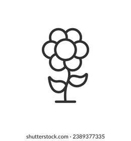 Flower, linear icon. Line with editable stroke