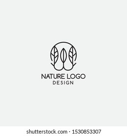 flower linear logo template. cosmetic, natural icon - vector