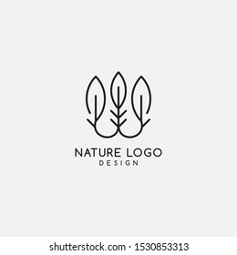flower linear logo template. cosmetic, natural icon - vector