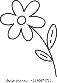 Flower Lined Doodle Vector Illustration