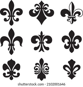 FLOWER OF LIS.SYMBOL OF FLOWER OF LIS.VECTOR IMAGE.SET DESIGN