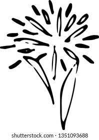 Flower. Little tree icon vector. Sketch vintage design. Illustration for posters decoration.