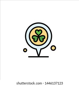 Flower, Location, Pin, Heart Business Logo Template. Flat Color
