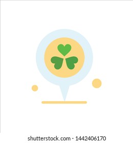 Flower, Location, Pin, Heart  Flat Color Icon. Vector icon banner Template
