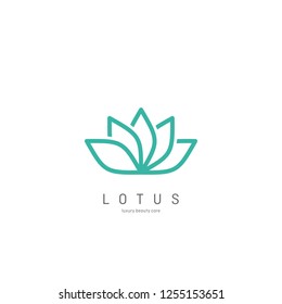 Flower Logo abstract design vector template. Lotus SPA icon. Cosmetics Hotel Garden Beauty salon Logotype concept.