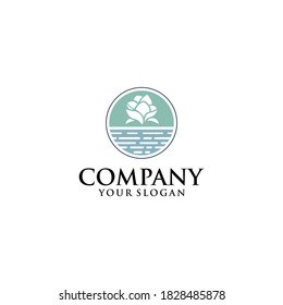 Flower logo abstract icon. design template. Flourish plant flat style.