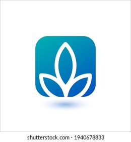 Icono abstracto del logotipo de las flores. plantilla de diseño. Planta floreciente de estilo plano. Ilustración de vectores de material aislado