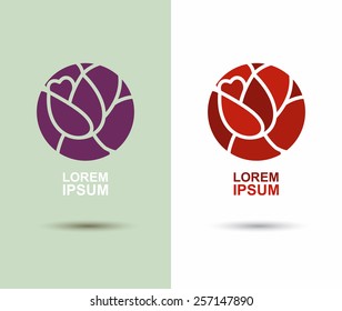  Flower  logo abstract icon. design template. Flourish plant flat style.