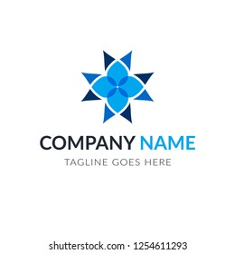 Flower logo abstract vector design. Modern icon and creative symbol