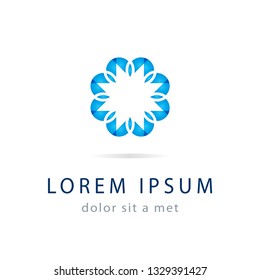 Flower logo abstract vector design. Modern icon and creative symbol