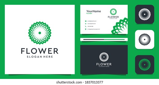 Flower logo and business card design