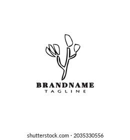flower logo cartoon icon design template black modern isolated illustration