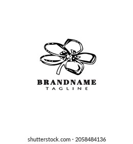 flower logo cartoon icon design template black modern isolated cute