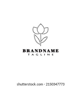 flower logo cartoon icon design template black modern isolated vector illustration