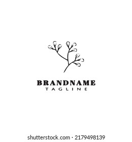 flower logo cartoon icon design style black modern isolated vector illustration