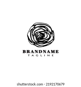flower logo cartoon icon design template black modern isolated graphic illustration