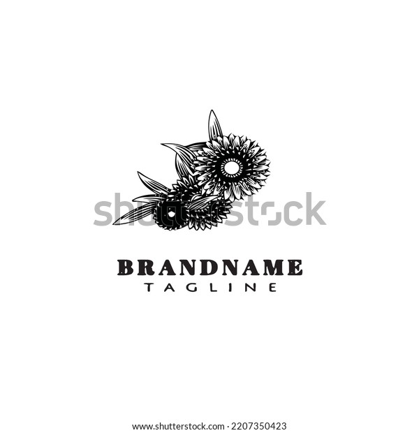 Flower Logo Cartoon Icon Simple Template Stock Vector (Royalty Free