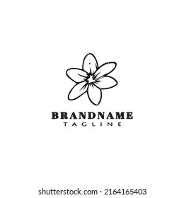 flower logo cartoon icon symbol template black modern isolated vector