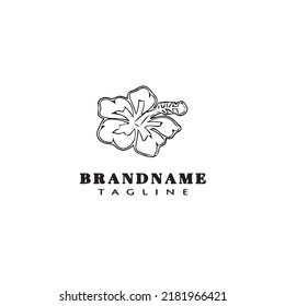flower logo cartoon icon symbol template black modern isolated vector illustration
