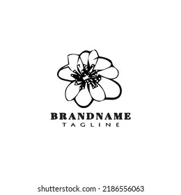 flower logo cartoon icon vector template black modern isolated illustration