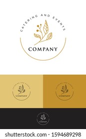 Flower Logo for Catering and Event. Visual branding for restaurant and food business