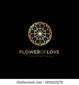 Flower logo circle icon vector design template