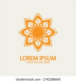 Flower logo. The circular logo. Logo of the flower. Stylized flower.The brand name, emblem. Mandala.boutique. 