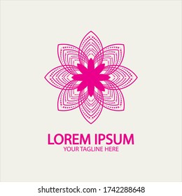 Flower logo. The circular logo. Logo of the flower. Stylized flower.The brand name, emblem. Mandala.boutique. 