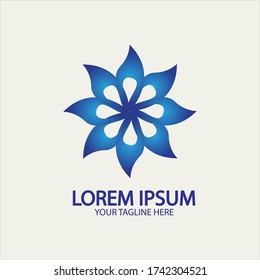 Blumenlogo. Das kreisförmige Logo. Stilisierte Blume. Das Markenzeichen. Mandala. Boutique.