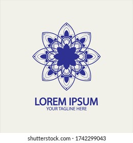 Flower logo. The circular logo. Logo of the flower. Stylized flower. Petals.The brand name, emblem, Mandala.boutique. 