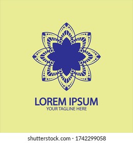 Flower logo. The circular logo. Logo of the flower. Stylized flower. Petals.The brand name, emblem, Mandala.boutique. 