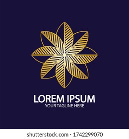 Flower logo. The circular logo. Logo of the flower. Stylized flower. Petals.The brand name, emblem, Mandala.boutique. 