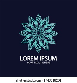 Flower logo. The circular logo. Logo of the flower. Stylized flower. Petals. The brand name emblem. Mandala.boutique.beauty.flower shop.