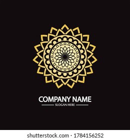 Flower logo. The circular logo. Logo of the flower. Stylized flower. Petals. The brand name emblem. Mandala.boutique.beauty.flower shop.