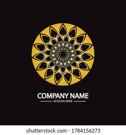Flower logo. The circular logo. Logo of the flower. Stylized flower. Petals. The brand name emblem. Mandala.boutique.beauty.flower shop.