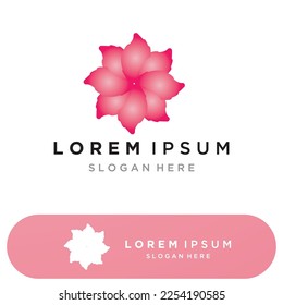 Flower logo. The circular logo. Logo of the flower. Stylized flower. Petals. Simple logo.