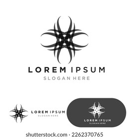 Flower logo. The circular logo. Logo of the flower. Stylized flower. Petals. 