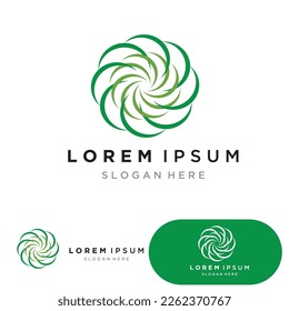 Flower logo. The circular logo. Logo of the flower. Stylized flower. Petals. 