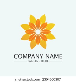 Flower logo The circular  Logo of the flower. Stylized flower. Petals. Simple  The brand name  emblem  Mandala Logo boutique. 