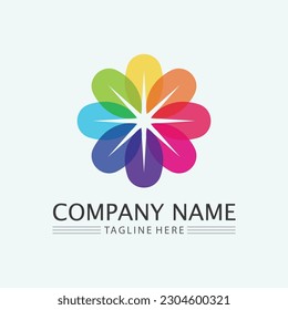 Flower logo The circular  Logo of the flower. Stylized flower. Petals. Simple  The brand name  emblem  Mandala Logo boutique. 