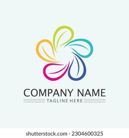 Flower logo The circular  Logo of the flower. Stylized flower. Petals. Simple  The brand name  emblem  Mandala Logo boutique. 