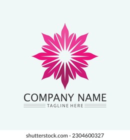 Flower logo The circular  Logo of the flower. Stylized flower. Petals. Simple  The brand name  emblem  Mandala Logo boutique. 
